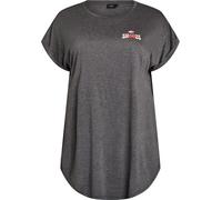 Zizzi Camicia da notte 'Malis' rosso sangue / nero sfumato Donna Zizzi 5XL-6XL