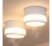 ZIZZLER 2 Faretti Led Bianchi da Soffitto, Impermeabile IP44, Faretto per Cucina Interni Corridoio, 12W 1100LM, Plafoniera Rotondi Soffitto Soggiorno, Luce Calda, Bathroom Spot Lights Ceiling, 10cm