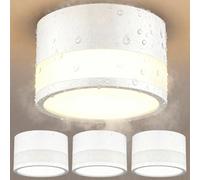 ZIZZLER 4 Faretti Led Bianchi da Soffitto, Impermeabile IP44, Faretto per Cucina Interni Corridoio, 12W 1100LM, Plafoniera Rotondi Soffitto Soggiorno, Luce Calda, Bathroom Spot Lights Ceiling, 10cm