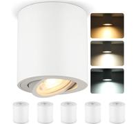 ZIZZLER 6 Pezzi Faretti Bianco Led Plafoniera da Soffitto Luce Bagno Spotlight, 3 Tonalità a Scelta 3000K / 4000K / 6000K, Luci Per Corridoio Interno, Faretto Gu10 6.5W 230V 550LM