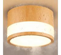 ZIZZLER Faretti Led Legno da Soffitto Impermeabile IP44, Faretto per Cucina Interni Corridoio, 12W Plafoniera Rotondi Soffitto Soggiorno, Luce Calda, Bathroom Spot Lights Ceiling, 10cm