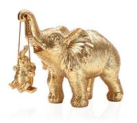 ZJ Whoest Statua di elefante. La decorazione dell'elefante d'oro porta fortuna, salute, forza. Regali di elefante per donne, regali per la mamma. Decorazioni