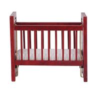 ZJchao 1/12 Scala delle Bambole Crib Miniatura Bambola dei Giocattoli Mobili da Bambola con Materiale di Quercia per Decorazione per la Casa delle Bambole (Colore di palissandro)