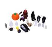 ZJchao 20pcs Halloween Pumpkin Ghost Skull Ornaments Set Pla Decorazioni Dipinte a Mano per la Festa Dell'albero Esterno Interno con Bagliore nel Buio