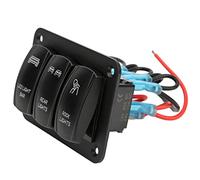 ZJchao 3 Gang Rocker Interruttore, 3 Gang Interplatti di Interruttore Blu Retroilluminazione a LED per Auto Marine ATV UTV con Protezione del Corto Circuito