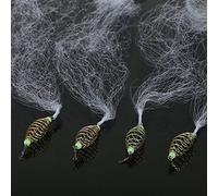 ZJchao a Mola Rete Reti da Pesca con Perline Luminose e Connettore Girevole - 4 Pezzi Rete in Nylon a Molla in Rame per Pesca Notturna, in Banco, Misure Assortite (12° occhio)