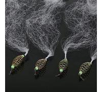 ZJchao a Mola Rete Reti da Pesca con Perline Luminose e Connettore Girevole - 4 Pezzi Rete in Nylon a Molla in Rame per Pesca Notturna, in Banco, Misure Assortite (8° occhio)