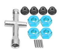 ZJchao Adattatore Esagonale per Ruota da 12 Mm Kit Chiave a Croce per Dadi Flangiati M4 da 6 Mm di Spessore per Veicoli RC 1/10 (BLUE)