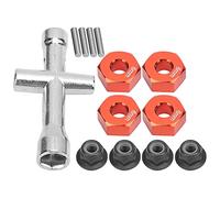 ZJchao Adattatore Esagonale per Ruota da 12 Mm Kit Chiave a Croce per Dadi Flangiati M4 da 6 Mm di Spessore per Veicoli RC 1/10 (rosso)