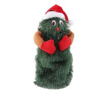 ZJchao Bambola di Babbo Natale Elettrica per Albero di Natale, Giocattolo Musicale con Bambola di Cervo Rotante con Espressione Felice per la Decorazione della Festa in Casa Dell'albero (Rosso verde)