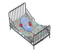 ZJchao Bambola Letto, Letto in Stile Europeo in Metallo in Miniatura in Miniatura Mobili per Camera da Accessorio per Bambino 1 12 Scala Mobili per la Casa per Bambole per la Camera da Accessori per