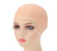 ZJchao Berretto Calvo in Lattice 2 Pezzi, Berretto per Parrucca Calvo Estensibile per Giochi di Ruolo Cosplay, con Lattice Elastico per Bambini, Adolescenti e Adulti (colore della pelle)