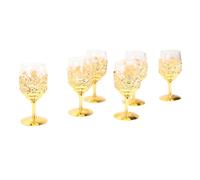 ZJchao Bicchieri da Vino in Stile Vintage da 6 Pezzi con Design Floreale in Rilievo, Bicchieri in Vetro Trasparente per Acqua, Succhi o Cocktail Elegante Set di per la Casa