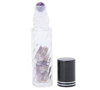 ZJchao Bottiglie a Rulli di Olio Essenziale Rotolare su Bottiglie Bottiglie a Sfere a Sfere a Rulli Essenziali 10 Ml di Protezione UV a Prova di Perdita (Bottiglia di ghiaia di ametista)