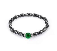 ZJchao Braccialetto magnetico dimagrante pietra nera e verde, gioiello salute unisex compatibile con stili quotidiani e benessere fisico
