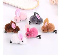 ZJchao Capelli di Coniglio, Forcine per Capelli di Coniglio Farciti Morbidi e Carini per Donne Ragazze Adolescenti, con in Metallo Ricoperte di Nastro per le (I colori dei prodotti vengono spediti