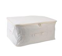 ZJchao Cestino per la Conservazione dei Vestiti, Borsa per la Coperta Pieghevole in Tessuto in Lino in Cotone con Manici Rinforzati per L'organizzazione Domestica Traveling Moving