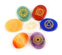 ZJchao CHECHRA Chakra, 7 Pezzi/set Inciso di Chakra in Pietra Chakra Cristalli di Chakra Cristalli e Pietre Reiki Chakra per Lavoro Spirituale e Consapevole