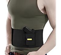 ZJchao - Cintura elastica per pistola con doppia tasca per caricatori, nero