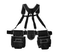 ZJchao Cintura per Attrezzi con Bretelle, Organizer Regolabile per Borsa per Attrezzi in Tessuto Oxford Resistente con Tasche Multiple per Operai Edili, Elettricisti, Falegnami e