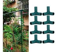 ZJchao Connettori di Palo del Giardino, 8 % di Supporto per Piante a 3 Vie Connettori di Stake Stake Grow Tent Support Brackets Plastic Craphing Stake Botty for Greenhouse Accessorio