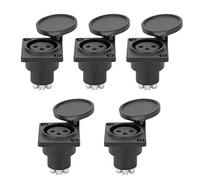 ZJchao Connettori XLR, Profilo Basso XLR Pannello Femminile Fonte Chassis 5pcs 3pin Waterproof Female Chassis Pannello Audio Piatta Murale per Connettore Al Microfono di Alimentazione