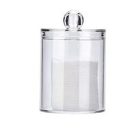 ZJchao Contenitore rotondo per cotton fioc, in plastica trasparente, porta bastoncini cotonati, Porta Tondini in Cotone con Coperchio, Porta Tamponi in Cotone