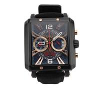 ZJchao Cronografo Analogico Orologio Meccanico Orologio da Uomo con 30 M di Acqua e Cinghia in Pelle PU per Occasioni Formali e Informali (Quadrante blu cinghia nero)
