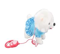 ZJchao Cucciolo di Peluche Interattivo, Cane Peluche Elettronico Che Cammina, Giocattolo Elettronico, Cane, Cucciolo di per un Morbido, Carino per la Casa (BLUE)