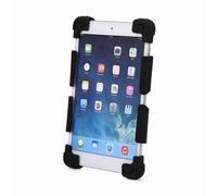 ZJchao Custodia Protettiva Universale per Tablet in Silicone per 9-12 Pollici - Supporto Regolabile, Resistente Copertura Antiurto, Nera (7,9- pollici)