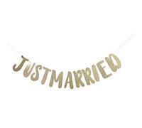 ZJchao Decorazioni per Matrimoni, Appena Sposate Banner Gold, Decorazioni D'argento per il Ricevimento di Nozze con una Lunghezza della Lettera di Circa 14~14,5 Cm per le Foto o (sposato-Golden)