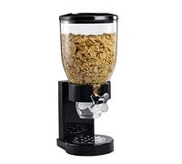 ZJchao Dispenser Singolo Per Cereali, Contenitore Per Alimenti Secchi, Contenitori Per Organizzazione E Conservazione Di Cereali, Avena, Caramelle, Noci, Riso, Pasta, Gatto, Cane, (BLACK)