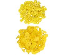 ZJchao Etichette Auricolari per Bovini, Etichette per Mosche per Bovini 100 Pezzi Auricolari per Pecore Carta di Identificazione in Plastica Indicatore Smarrito per da Fattoria, Ovini, Suini (Giallo
