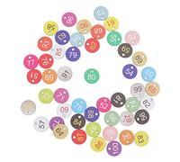 ZJchao Etichette Numeriche, 50 Pezzi Etichette Numeriche in Plastica Viva Rotonde in Plastica in per l'apicoltura (51-100)