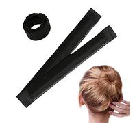 ZJchao Forcina per Capelli con Boccioli di Fiori, Anello per Capelli con Palline, Portatile, per Esercizi di Yoga, 21 * 2,5 Cm, 2 Avvolgitori (BLACK)