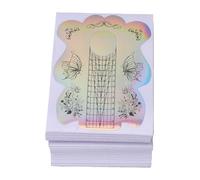 ZJchao Forme per Estensioni delle Unghie 100 Pezzi, Forme per Unghie Olografiche in PVC Ispessito con Linee di Allineamento Chiare, per Estensioni delle in Gel