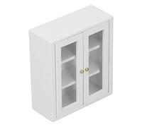 ZJchao Gabinetto da Parete della Casa delle Bambole, 1:12 Decorazione in Scala in Legno Accessori per la Casa delle Bambole in Legno per Soggiorno per Bagno (WHITE)