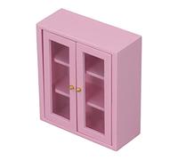 ZJchao Gabinetto da Parete della Casa delle Bambole, Decorazione in Legno in Miniatura dell'armadio 1:12 Accessori per la Casa delle Bambole per il Soggiorno del Bagno (PINK)