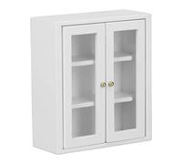 ZJchao Gabinetto da Parete della Casa delle Bambole, Decorazione in Legno in Miniatura dell'armadio 1:12 Accessori per la Casa delle Bambole per il Soggiorno del Bagno (WHITE)