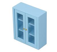 ZJchao Gabinetto da Parete della Casa delle Bambole, Decorazione in Legno in Miniatura dell'armadio 1:12 Accessori per la Casa delle Bambole per il Soggiorno del Bagno (BLUE)