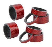 ZJchao Gambi Rondella di Forcella in Fibra di Carbonio 20 Mm 15 Mm 10 5, Distanziatore di Cuffie Leggere per Strada (rosso)