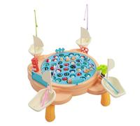 ZJchao Giocattolo da Tavolo da Pesca Rotante Elettrico con Musica Leggera Gioco di Pesci Magnetici per Bambini Genitore Figlio Interattivo di Grandi Dimensioni 12,99x12,4 Pollici