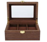 ZJchao Guarda la Scatola dei Gioielli, 3 Box per Orologi a 3 Griglia in Legno a Orologi per Griglia Finestra Trasparente Grandi Organizzatore di