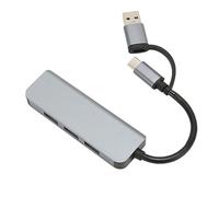ZJchao Hub USB 3.0 a 4 Porte, Splitter USB da 5 Gbps con Dongle USB C, Lega di Alluminio, Grigio Spazio Profondo, per, OS