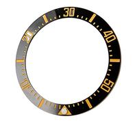 ZJchao Inserto della Lunetta Dell'orologio, Accessorio di Ricambio per la Riparazione Dell'anello della Lunetta Dell'orologio in Ceramica da 40 Mm per Orologiaio (Carattere oro retro nero)