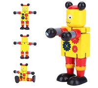 ZJchao Kit da Costruzione in Legno per Bambini, Robot Robot Kit di Costruzione di Astrobot con Il Suo Design Flessibile per Ragazzi e Ragazze (Yellow)