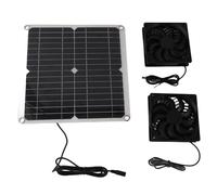 ZJchao Kit di Ventola Alimentato da 12W 12W a Base di Pannello Solare, Ventola Doppia con Design Silenzioso, Regolazione della velocità del Multi -gamma, Adatto per l'uso Interno Ed Esterno, un