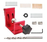 ZJchao Kit Modello Foro per la Lavorazione del Legno, Set di Fori per Trapano, Dispositivo a Foro Angolato per Ricerca del, Lavorazione del Legno, Indicatore del Angolato per la del, per la (rosso)