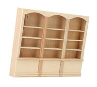 ZJchao Libreria di Bambole, Libreria per Bambole Wood House con Questa Affascinante Che Combina funzionalità e di Appello Estetico in Miniatura delle (Colore in Legno (libreria a Tre Link))