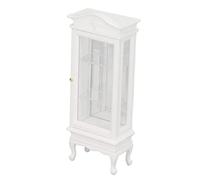 ZJchao Libreria per la Casa delle Bambole, 1:12 Casa di Bambolo in Miniatura Simulazione in Legno Simulazione White Arc Roof Single Door House Dollose Display Bookshelf for Books Miniature Bookshelf